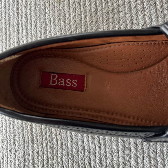 BASS Grammer Black Leather Tassel Fringe Loafers Size Men’s 7.5 - Picture 4 of 11